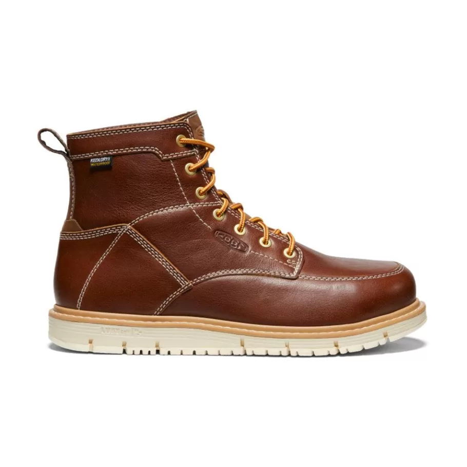 Men KEEN Work Boots & Shoes-Men'S San Jose 6" Waterproof Boot (Aluminum Toe) | Tortoise Shell/Star White