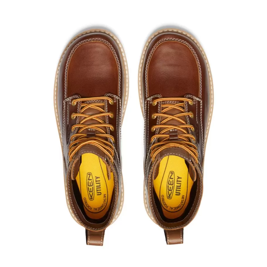 Men KEEN Work Boots & Shoes-Men'S San Jose 6" Waterproof Boot (Aluminum Toe) | Tortoise Shell/Star White