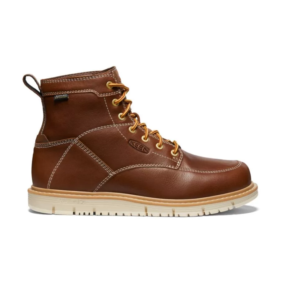Men KEEN Work Boots & Shoes-Men'S San Jose 6" Waterproof Boot (Soft Toe) | Tortoise Shell/Star White