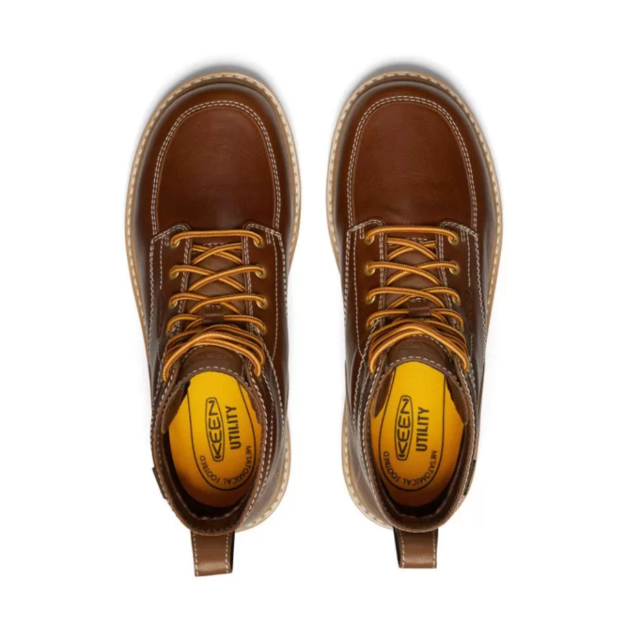 Men KEEN Work Boots & Shoes-Men'S San Jose 6" Waterproof Boot (Soft Toe) | Tortoise Shell/Star White