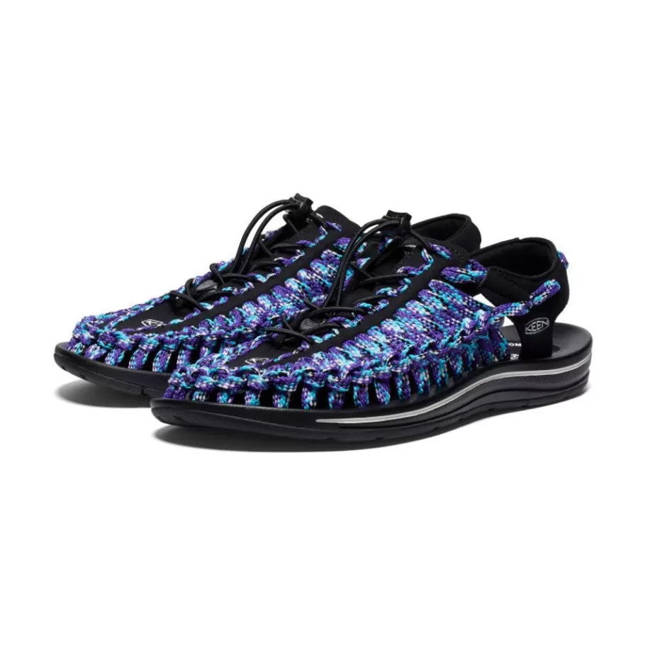 Men KEEN Sandals-Men'S Uneek Flat Cord Sneaker X Bamboo Shoots | Black/Tillandsia Purple