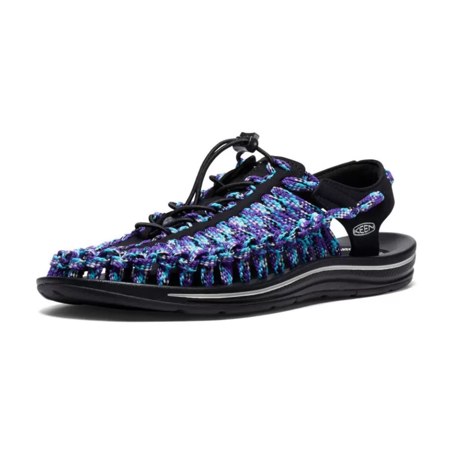 Men KEEN Sandals-Men'S Uneek Flat Cord Sneaker X Bamboo Shoots | Black/Tillandsia Purple