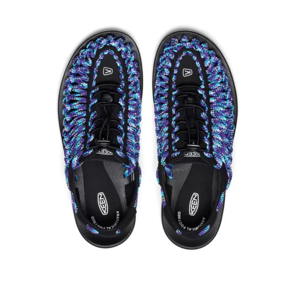 Men KEEN Sandals-Men'S Uneek Flat Cord Sneaker X Bamboo Shoots | Black/Tillandsia Purple