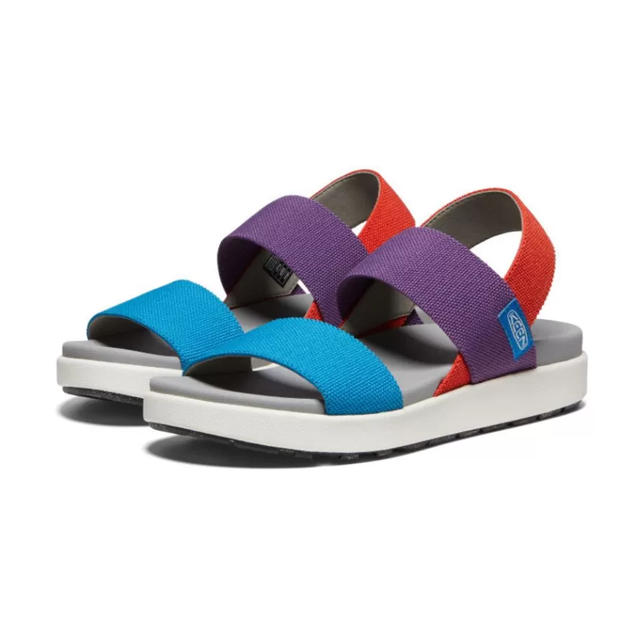 Women KEEN Sandals-Women'S Elle Backstrap Sandal | Charisma/Red Clay/Fjord Blue Tri-Tone